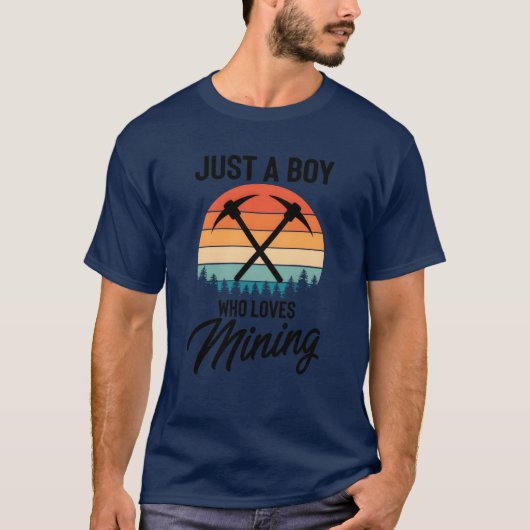 Hilarious Just A Man Who Loves Mining Drilling fam T-Shirt (Vorderseite)