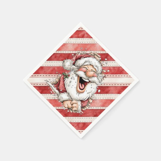 Hilarious Laughing Santa Claus Serviette (Ecke)