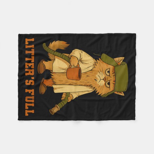 Hilarious Litter’s Full Funny Coffee Cat Lovers Ch Fleecedecke (Vorderseite (Horizontal))