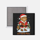 Hilarious Litter’s Full Funny Coffee Cat Lovers Ch Magnet (Vorderseite/Rückseite)