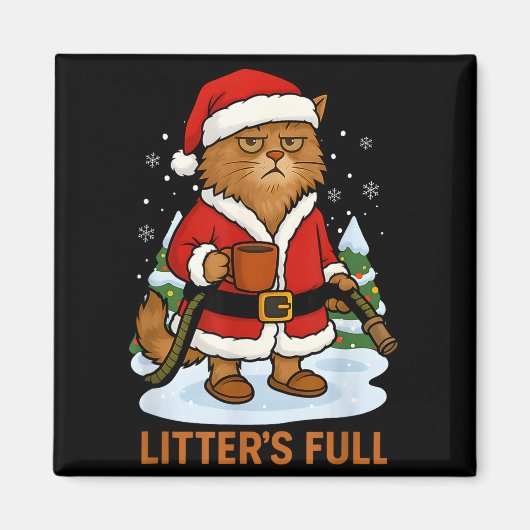 Hilarious Litter’s Full Funny Coffee Cat Lovers Ch Magnet (Vorne)