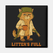 Hilarious Litter’s Full Funny Coffee Cat Lovers Ch Magnet (Vorne)