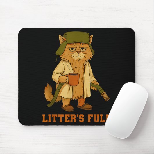 Hilarious Litter’s Full Funny Coffee Cat Lovers Ch Mousepad (Mit Mouse)