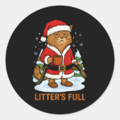 Hilarious Litter’s Full Funny Coffee Cat Lovers Ch Runder Aufkleber (Vorderseite)