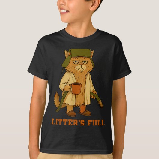 Hilarious Litter’s Full Funny Coffee Cat Lovers Ch T-Shirt (Vorderseite)