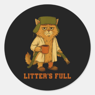 Hilarious Litter’s Voller Lustiger Kaffee Katzenli Runder Aufkleber