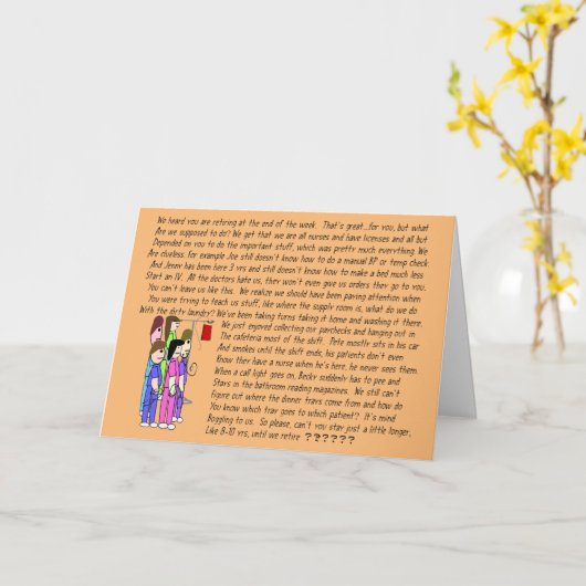 Hilarious Nurse Retirement #12 Karte (Gelbe Blume)