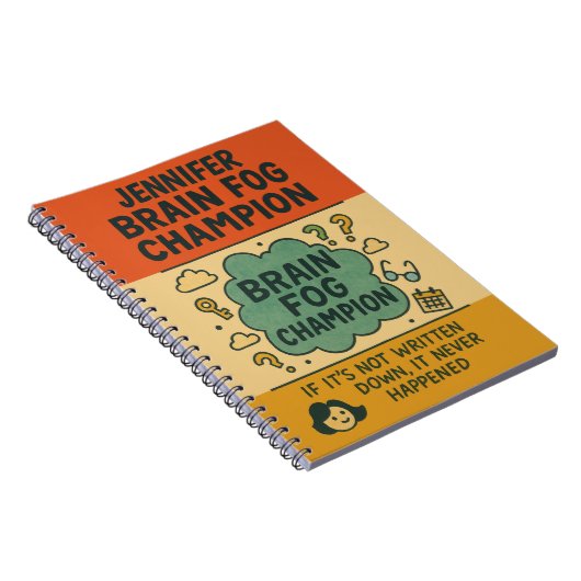 Hilarious Perimenopause Brain Fog Champion Notizblock (Rechte Seite)