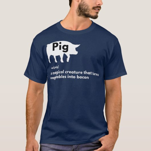 Hilarious Pig Definition Funny Bacon Lover T-Shirt (Vorderseite)
