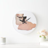 Hilarious Tech-Savvy Cat Decorative Wall Clock Große Wanduhr (Zuhause)