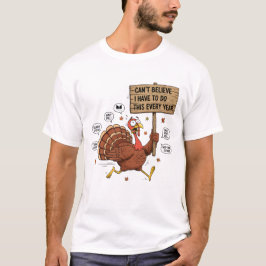 Hilarious Thanksgiving Stress Cartoon T-Shirt