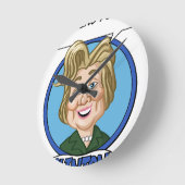 Hilary Clinton Election 2016 Runde Wanduhr (Winkel)