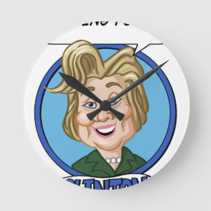 Hilary Clinton Election 2016 Runde Wanduhr