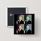 Hilary Clinton Memorabilia - Schaltfläche für digi Button (Vorne & Hinten)