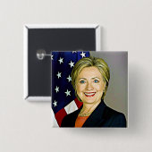 Hilary Clinton Memorabilia - Schaltfläche für digi Button (Vorne & Hinten)
