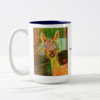 Hilda-Alpaka mit der Geschichten-Tasse