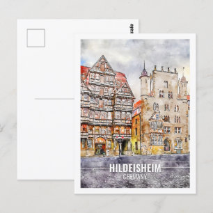 Hildesheim Deutschland Berühmter Reiseort Wasserfa Postkarte