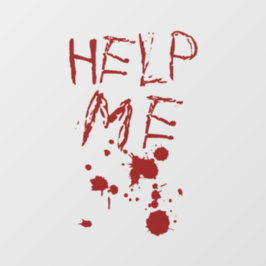 Hilf mir Beängstigende Halloween-Dekoration Fensteraufkleber