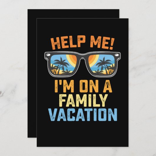 Hilf mir, in einem Familienurlaub zu sein Einladung (Vorne/Hinten)