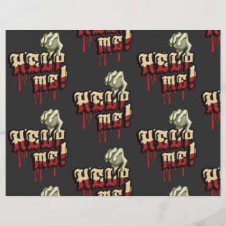 Hilf mir mit Zombie Hand Scrapbook Paper Flyer