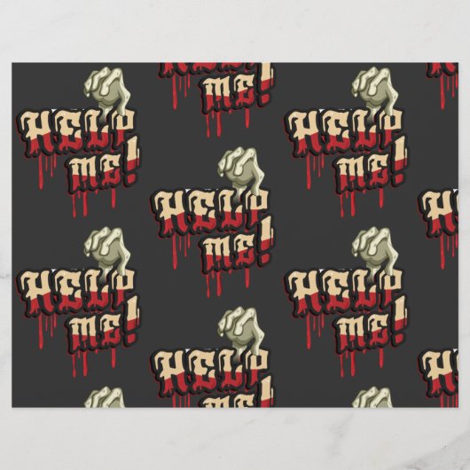 Hilf mir mit Zombie Hand Scrapbook Paper Flyer (Vorne)