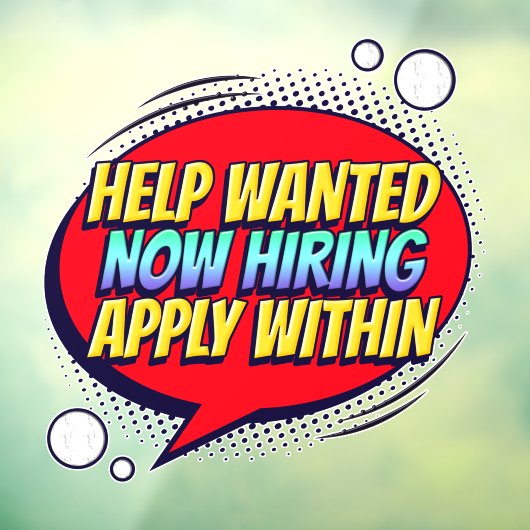 Hilfe bei der Einstellung von Mitarbeitern Gewollt Fensteraufkleber (Blatt 3)