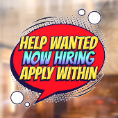 Hilfe bei der Einstellung von Mitarbeitern Gewollt Fensteraufkleber (Blatt 2)