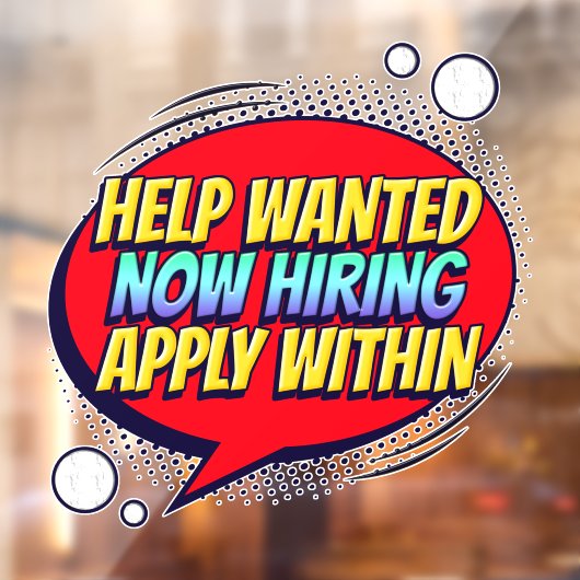 Hilfe bei der Einstellung von Mitarbeitern Gewollt Fensteraufkleber (Blatt 2)