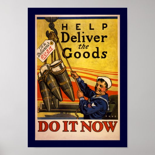 Hilfe bei der Lieferung der Waren (Grenze) Poster (Vorne)