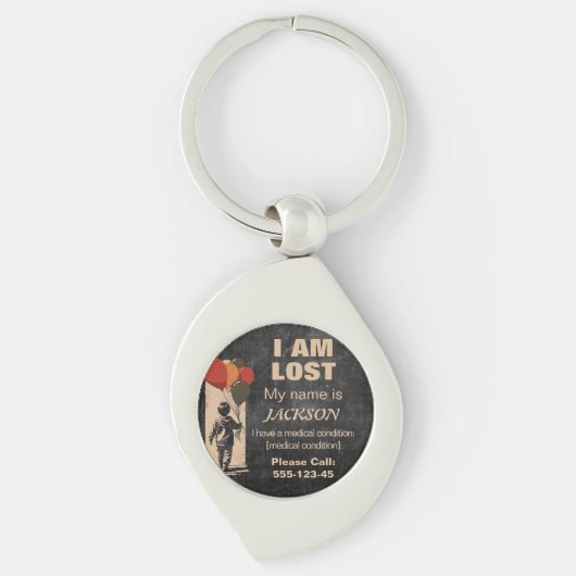 Hilfe bei der Zuhause - benutzerdefinierte ID-Numm Schlüsselanhänger (Vorderseite)