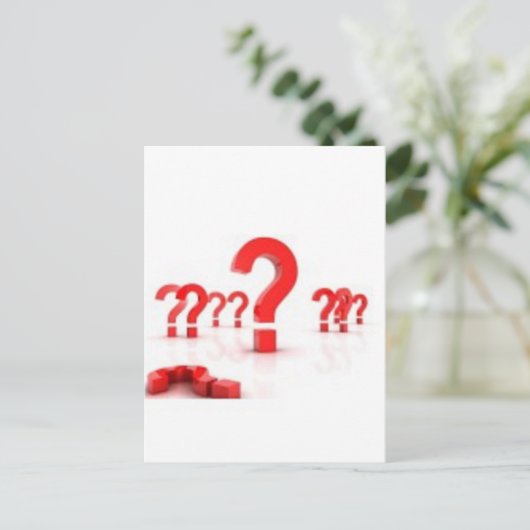 Hilfe bei Fragezeichen Postkarte (Stehend Vorderseite)