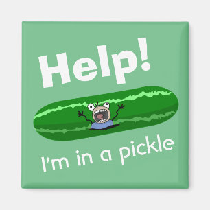 Hilfe bin ich in einer Essiggurke Magnet
