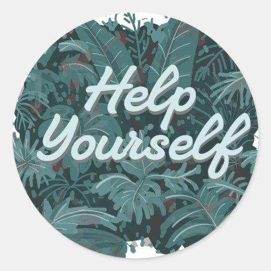 Hilfe dich selbst runder aufkleber (Vorderseite)