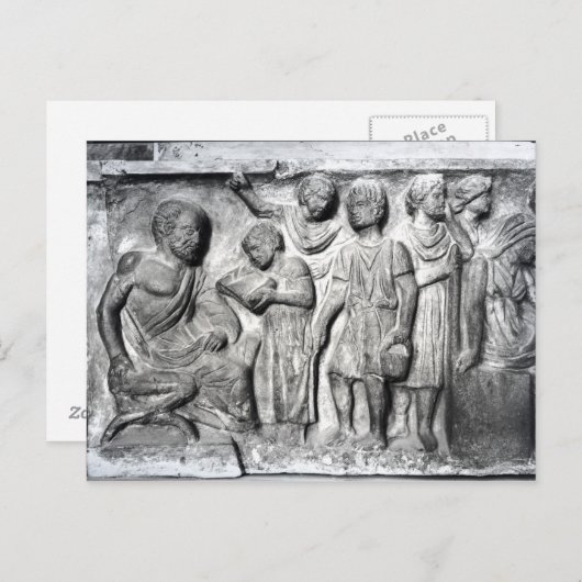 Hilfe, die einen Jungen darstellt, der seinem Lehr Postkarte (Vorne/Hinten)