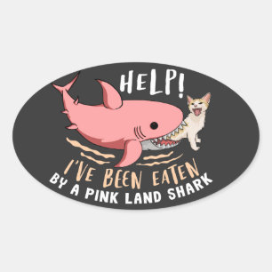 Hilfe, die ich von einem rosa Land shark gegessen Ovaler Aufkleber