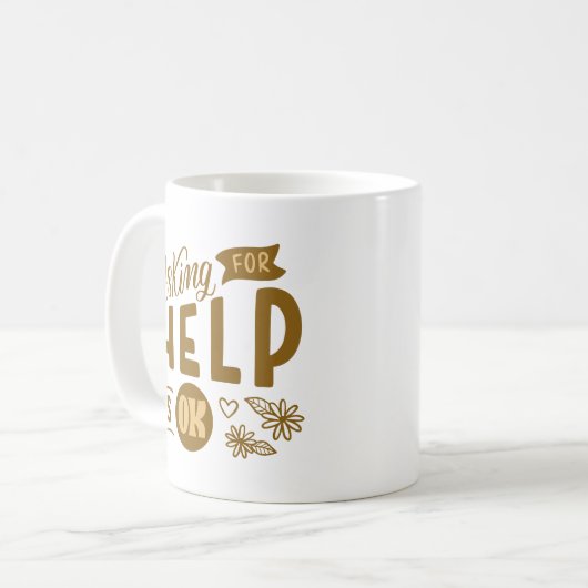 Hilfe fragen ist ok kaffeetasse (Vorderseite Links)