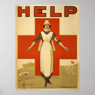 HILFE für das Lesepapier "Red Cross Field Nurse" Poster