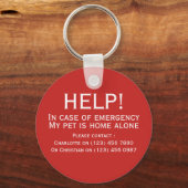 Hilfe für den Notkontakt von Begleitern bei Zuhaus Schlüsselanhänger (Vorderseite)