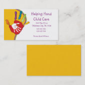 Hilfe für die Hand-Kind-Betreuungskarte Visitenkarte (Vorne/Hinten)