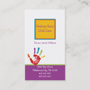 Hilfe für die Hand-Kind-Betreuungskarte Visitenkarte