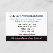 Hilfe für die KarriereU Vertrauen Sie Beruflich Visitenkarte (Rückseite)