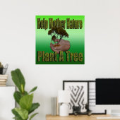 Hilfe für die Pflanze eines Tree-Logos der Mutter Poster (Heimbüro)