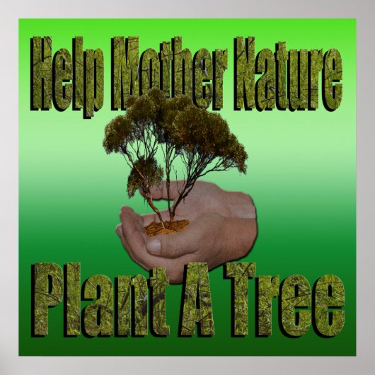 Hilfe für die Pflanze eines Tree-Logos der Mutter Poster (Vorne)