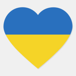 Hilfe für die ukrainische Flagge Herz-Aufkleber