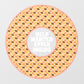 Hilfe für Donut Shop Gewollt Übernehmen in Donut H Fensteraufkleber (Blatt)