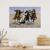 Hilfe für einen Kameraden von Frederic Remington Poster (Küche)