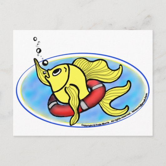 Hilfe für Fisch Postkarte (Vorderseite)