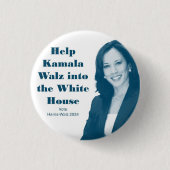 Hilfe für Kamala Walz im Weißen Haus Button (Vorderseite)