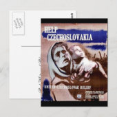 Hilfe für Tschechoslowakei Postkarte (Vorne/Hinten)