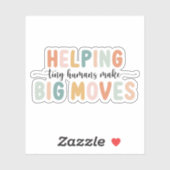 Hilfe für winzige Menschen, um große Bewegung Kind Aufkleber (Blatt)